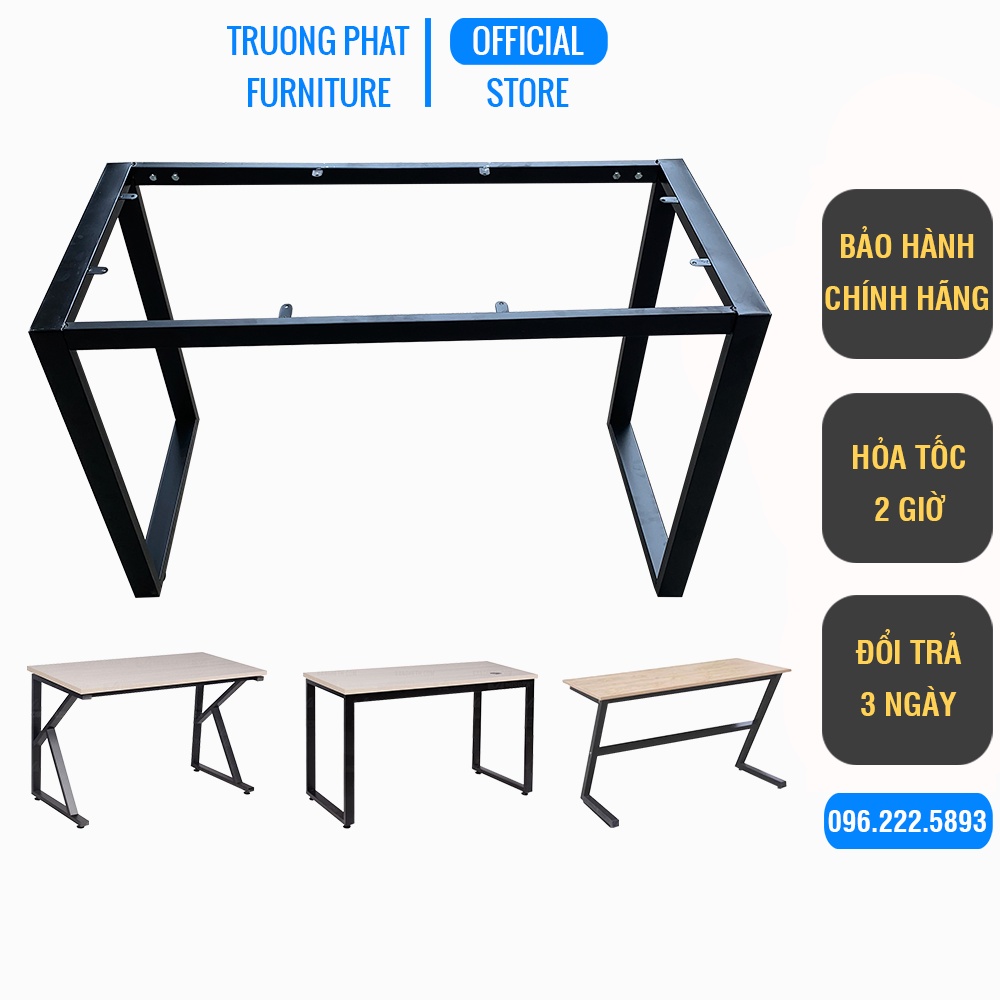 Chân bàn sắt U K Z siêu bền, siêu chắc chắn, lắp cho bàn 1m2, BH 2 NĂM