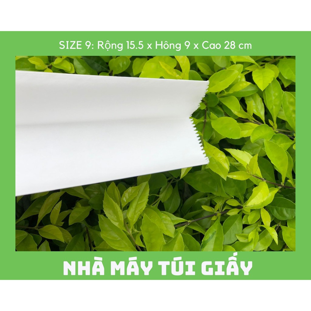 500 chiếc túi giấy kraft Nhật màu trắng Size 9 -15.5x9x28cm KHÔNG QUAI