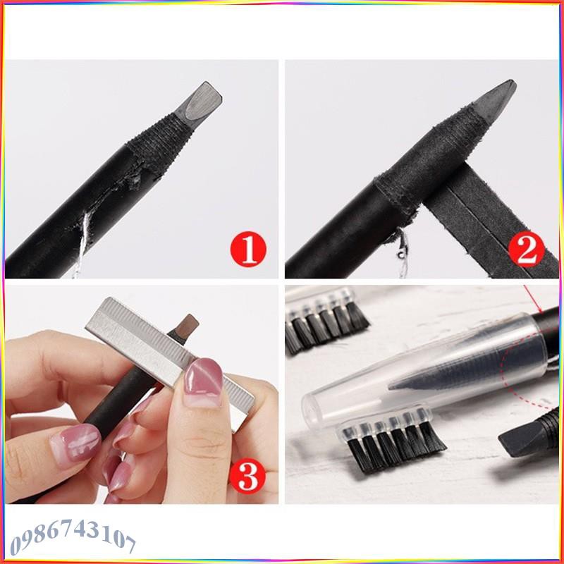 Chì xé kẻ mày cao cấp Haozhuang Make Up Milano Eyebrow Pencil siêu mịn bền màu AEP1 | BigBuy360 - bigbuy360.vn