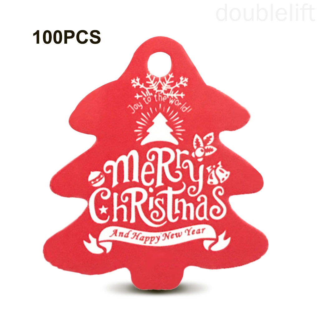 Set 100 thẻ giấy treo trang trí cây thông giáng sinh