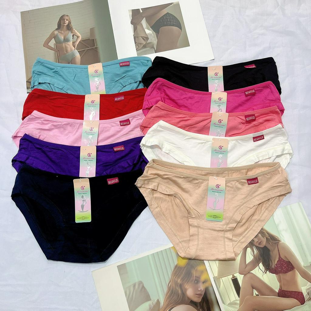 Quần lót nữ cotton dạng phom mini cạp thấp mềm mịn thoáng mát size dưới 50kg