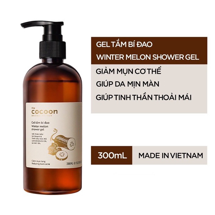 Sữa Tắm Bí Đao Cocoon Dạng Gel Giúp Giảm Mụn Lưng 310ml