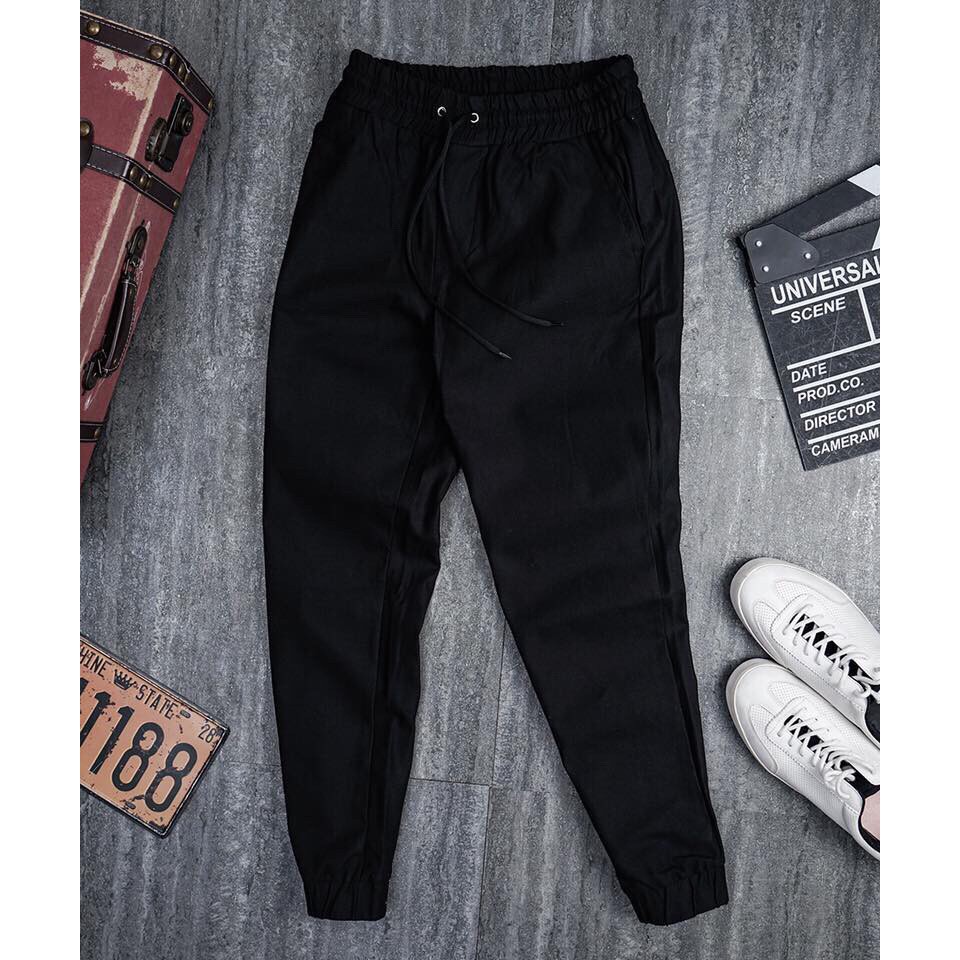 QUẦN KAKI NAM JOGGER ĐẸP ỐNG BÓ NĂNG ĐỘNG MÀU ĐEN NHẠT