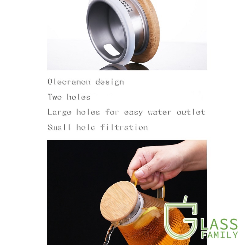 Ấm Trà Thủy Tinh Cách Nhiệt Dung Tích Lớn 1.5L Hình Hoa Chịu Nhiệt Cao