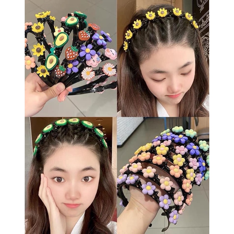 Bờm tóc Hàn quốc đính hoa quả cho bé gái ,đáng yêu ,có kẹp giữ tóc ,nhựa CAO CẤP, mẫu mới nhất 2021 HÀNG SẴN