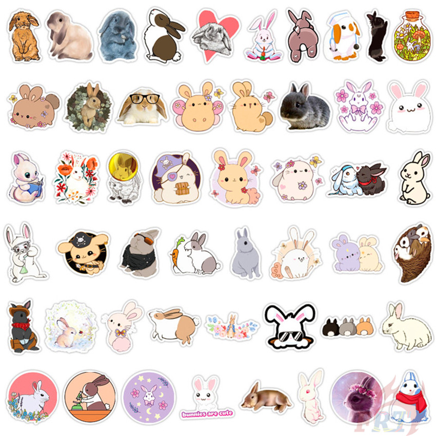❉ Cute Funny Rabbit Bunny Series 01 Stickers ❉ 50Pcs/Set DIY Fashion Waterproof Decals Doodle Stickers
