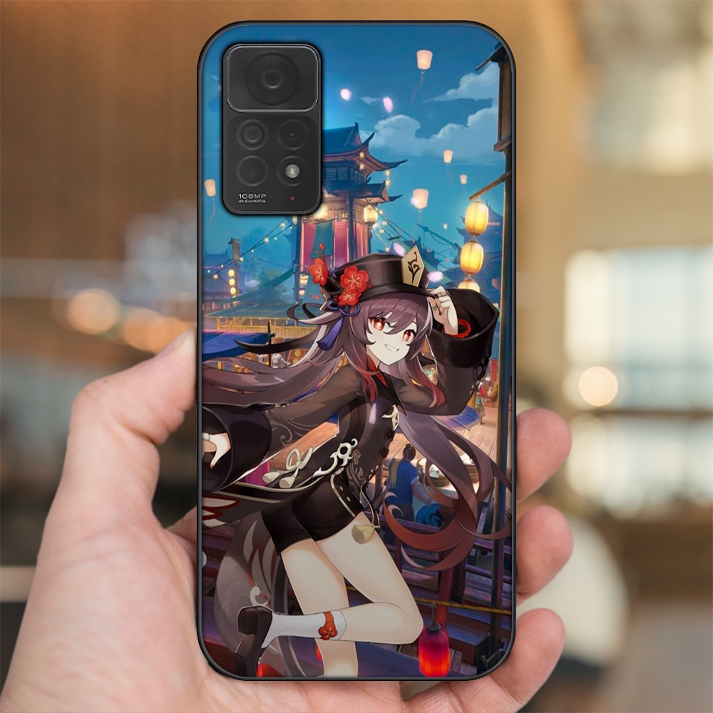 Ốp lưng Xiaomi Redmi Note 11 Pro 4G viền đen in hình Hutao Genshin Impact