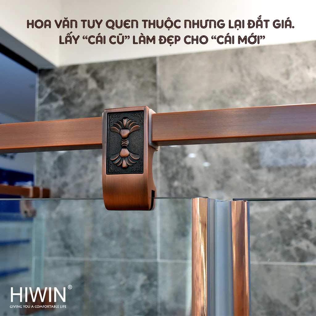 Sỏ cabin kính nhà tắm phong cách tân cổ điển mạ màu đồng Hiwin ZU-702