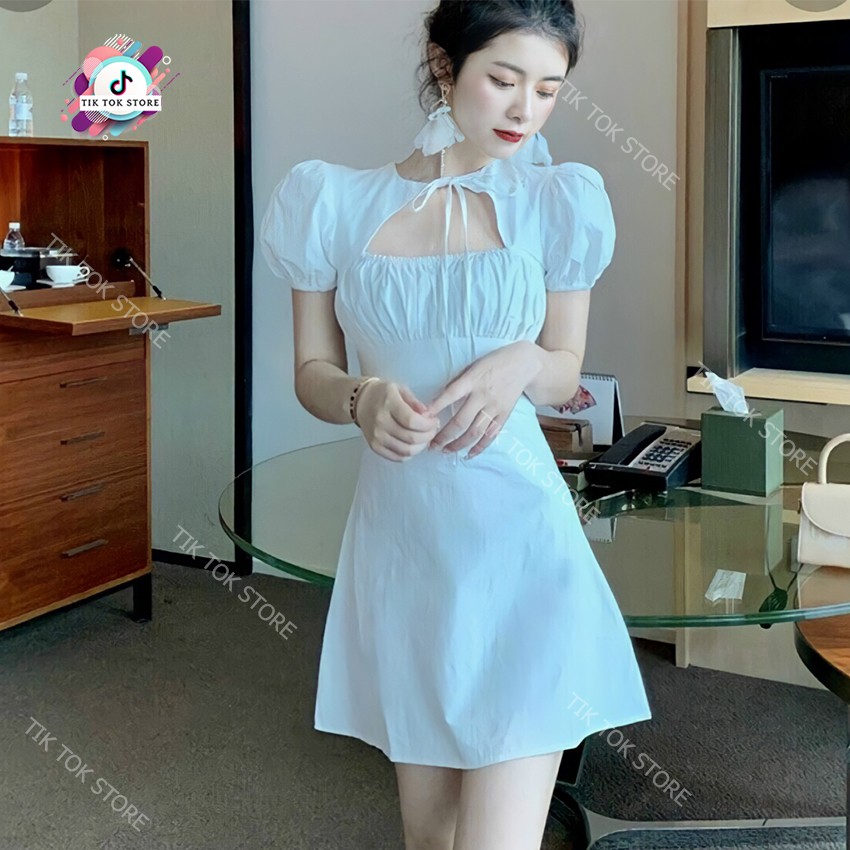 Đầm tay phồng, váy đũi (có mút, có dây kéo) TIK TOK STORE | BigBuy360 - bigbuy360.vn