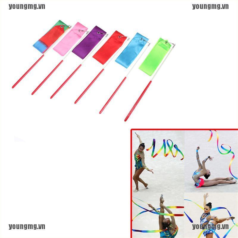 YG Gym Dance Ribbon Gymnastics Art Ballet Streamer Twirling Rod Outdoor Sport 2M