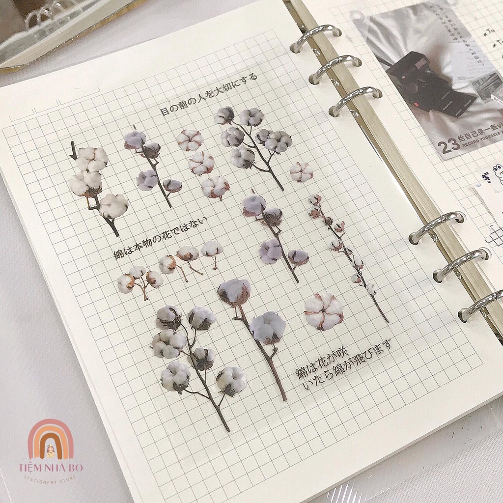 STICKER HOA, NHÃN DÁN TRANG TRÍ SỔ TAY BASIC SIÊU XINH