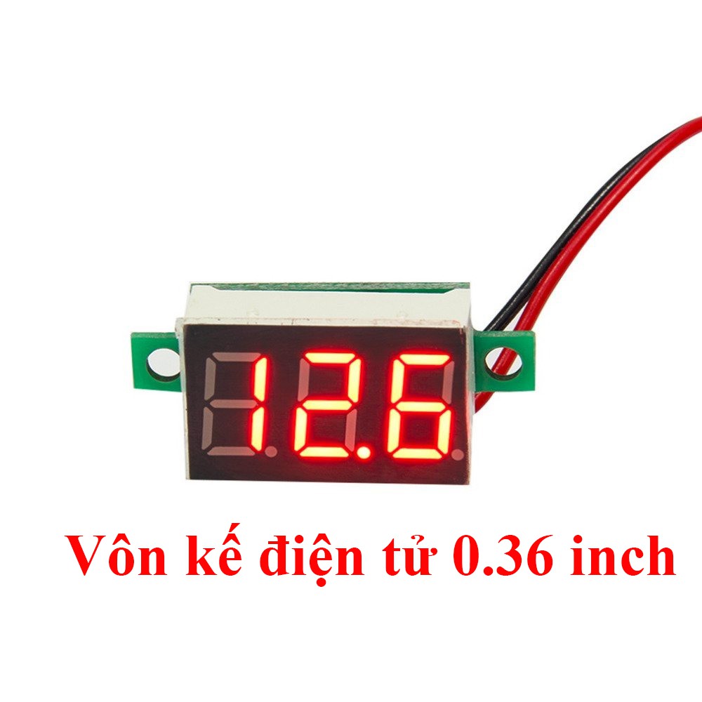 Vôn kế điện tử 0.36 inch, đồng hồ đo vôn DC, điện áp, vol kế DC 4.5 - 30V