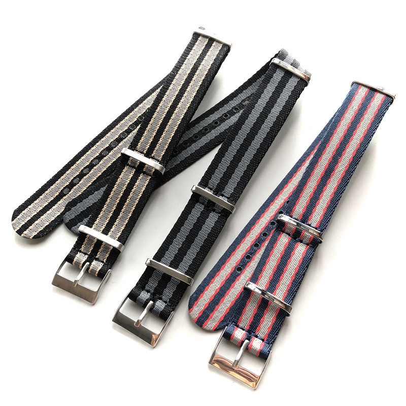 Dây Đeo Bằng Vải Dù Nylon Cho Đồng Hồ Thông Minh Nato Seahorse 300 Speedmaster 20mm 007