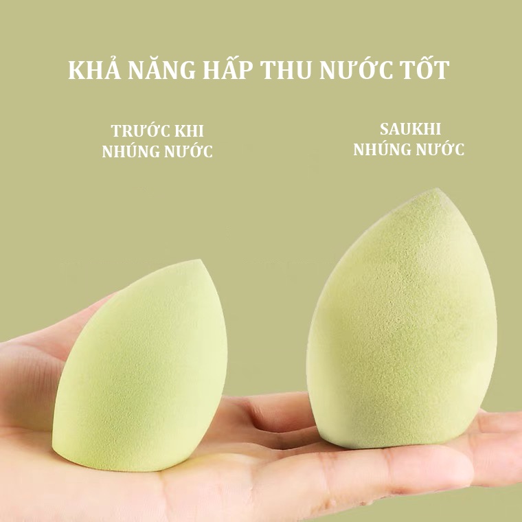 Sét 8 bông mút trang điểm, hộp mút tán kem nền hình giọt nước, hồ lô - Hộp 4 bông mút tán phấn trang điểm mềm mịn hình t