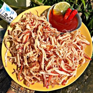 Mực xé sợi hấp nước dừa