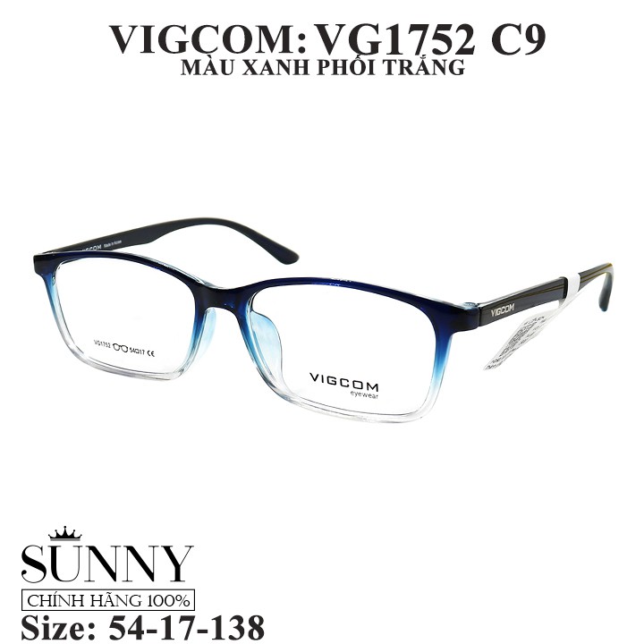 VG1752 phần 2 - Gọng kính Vigcom chính hãng, bảo hành toàn quốc, sp kèm tem chống hàng giả do bộ công an cấp