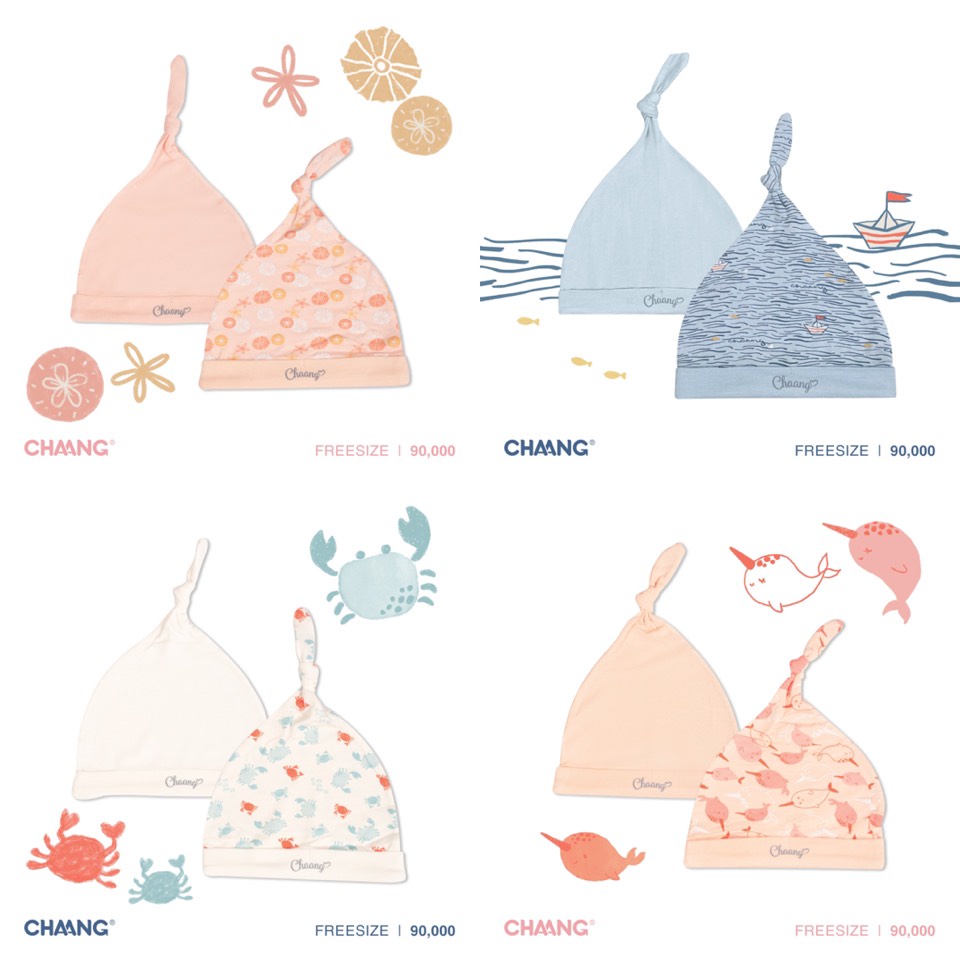 SET 02 MŨ THÓP THẮT NÚT CHO BÉ SƠ SINH