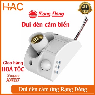 Đui đèn cảm biến hồng ngoại Rạng Đông PIR-E27, bóng đèn đui xoáy E27, cảm biến siêu nhạy