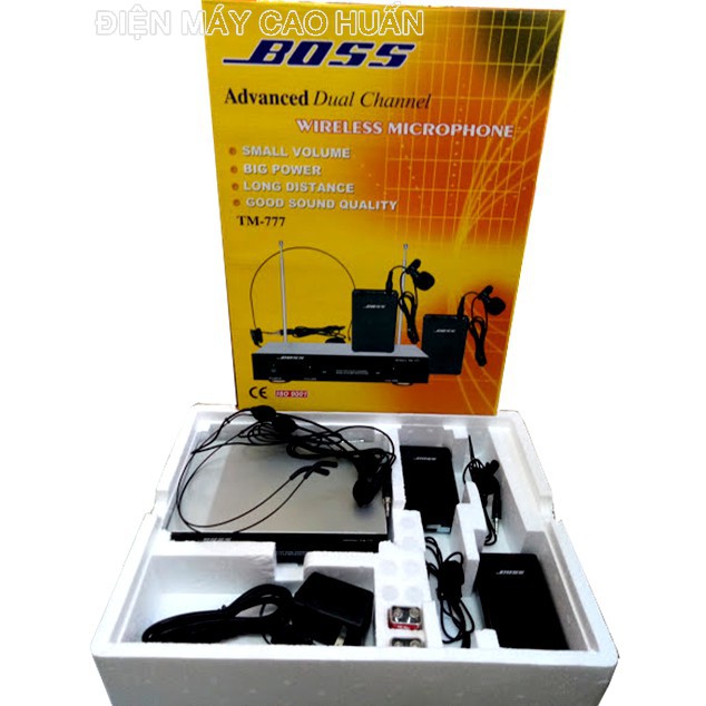 SIÊU RẺ--Micro Boss TM 777 Không Dây 2 Người Đeo Tai  Cài Cổ Áo