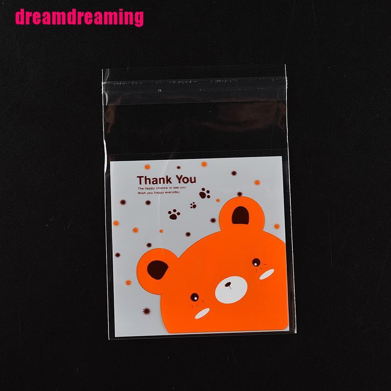 Bộ 100 Túi Nhựa Đựng Bánh Ngọt Kiểu Dáng Dễ Thương