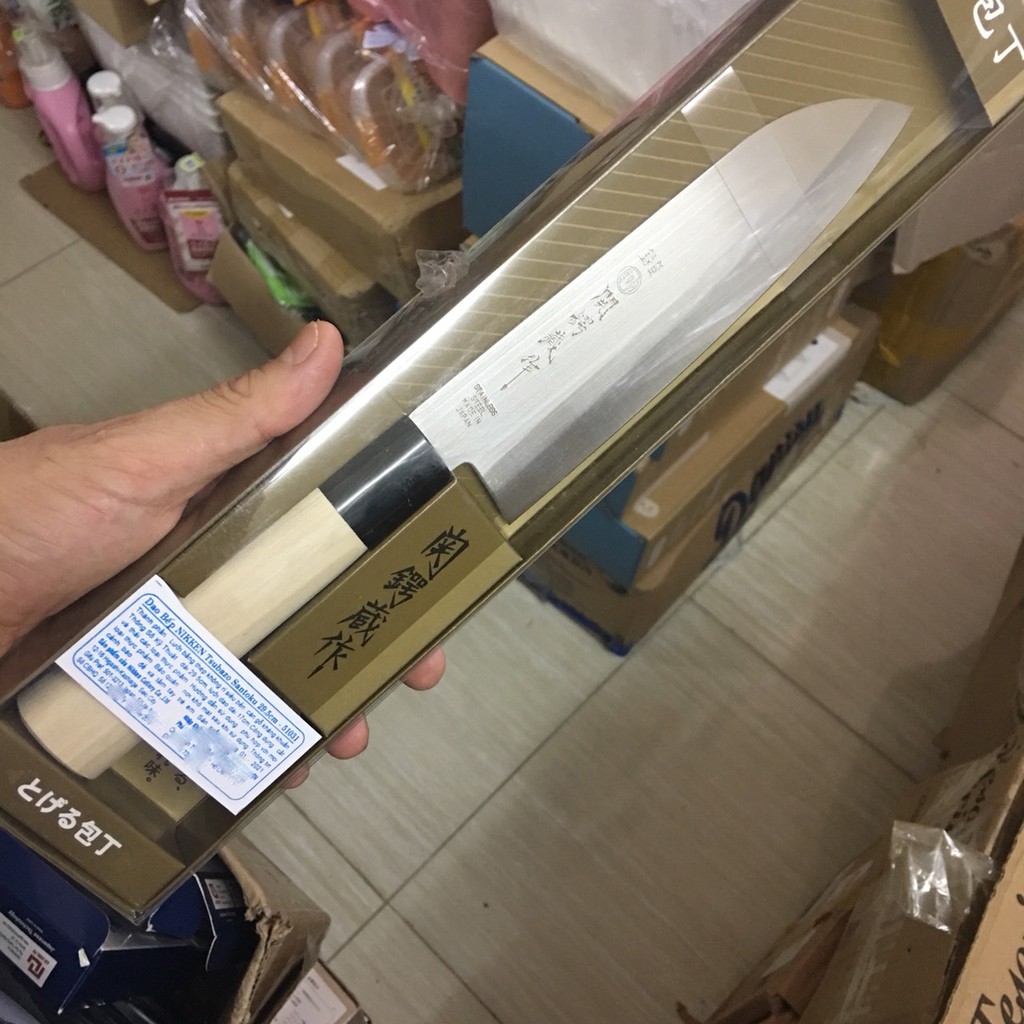 Dao bếp xuất xứ Nhật Bản Santoku Tsubazo 29.5cm Made in Japan cao cấp nhập khẩu chính hãng