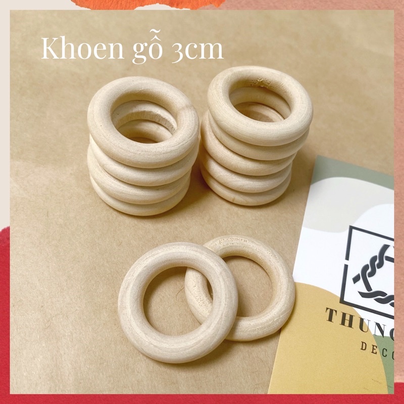 Khoen gỗ tròn 3cm làm thủ công