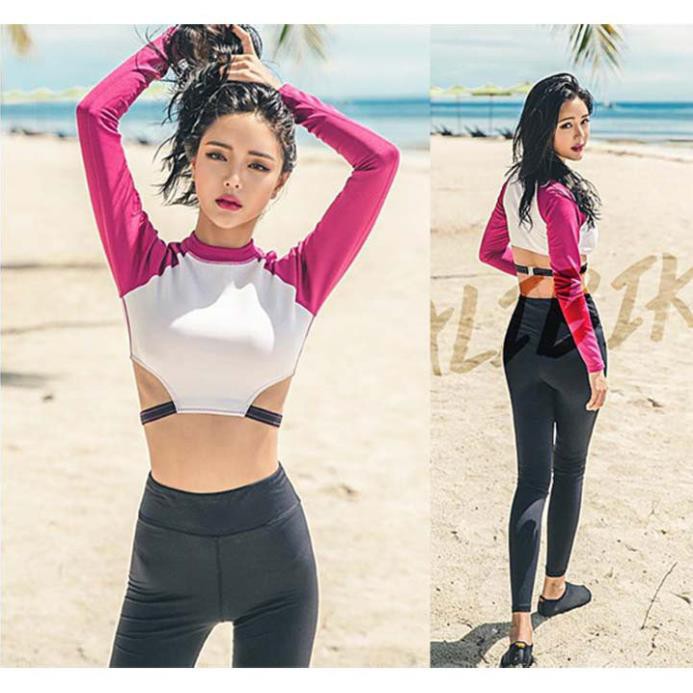 Lẻ áo bơi nữ dài tay croptop thun lạnh dày đẹp 😍 | BigBuy360 - bigbuy360.vn
