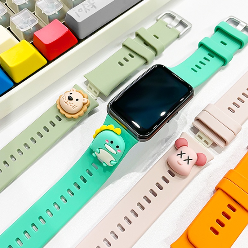 Dây đeo silicone họa tiết hoạt hình cho đồng hồ thông minh Huawei Watch Fit