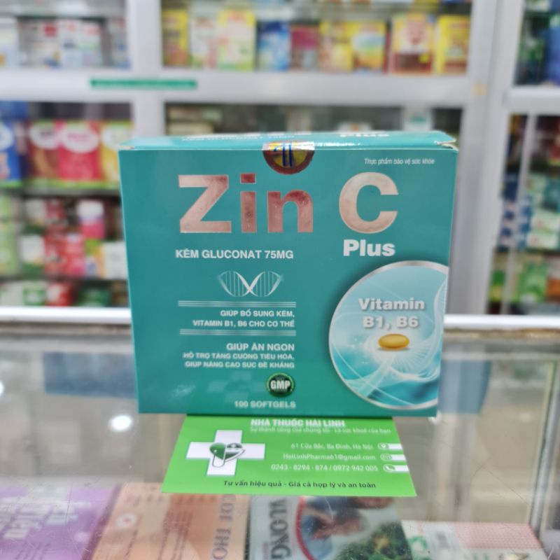 Viên uống Zinc Plus ⚡ Tặng quà ⚡ Hộp 100 viên Giúp bổ sung kẽm cho cơ thể, Hỗ trợ tăng sức đề kháng