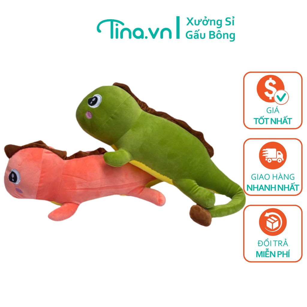 Gấu Bông Khủng Long Đuôi Tim, Gối Ôm Hình Thú Bông Cho Bé Chất Liệu Cao Cấp Siêu Êm Kích Thước 65cm Tina.vn