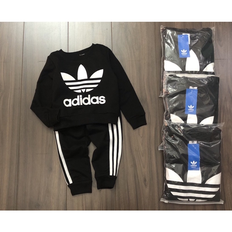 Set bộ nỉ da cá in logo adi das cho bé trai bé gái