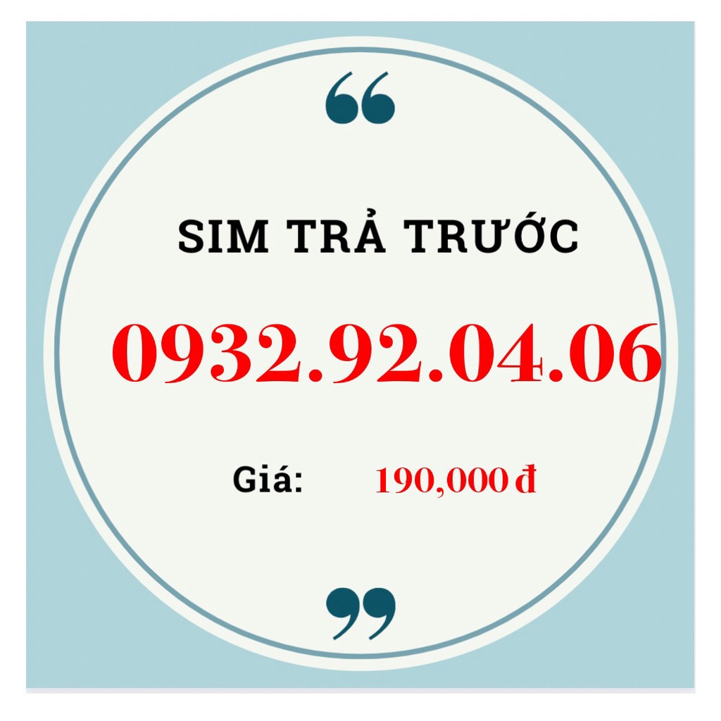 SIM MOBI 4G RẺ ĐẸP - 0932.92.04.06- STT135