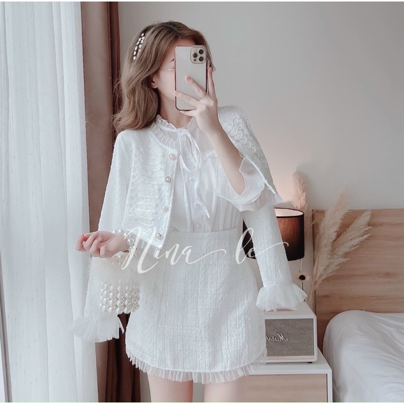 SET ÁO TAY DÀI CHÂN VÁY DẠ