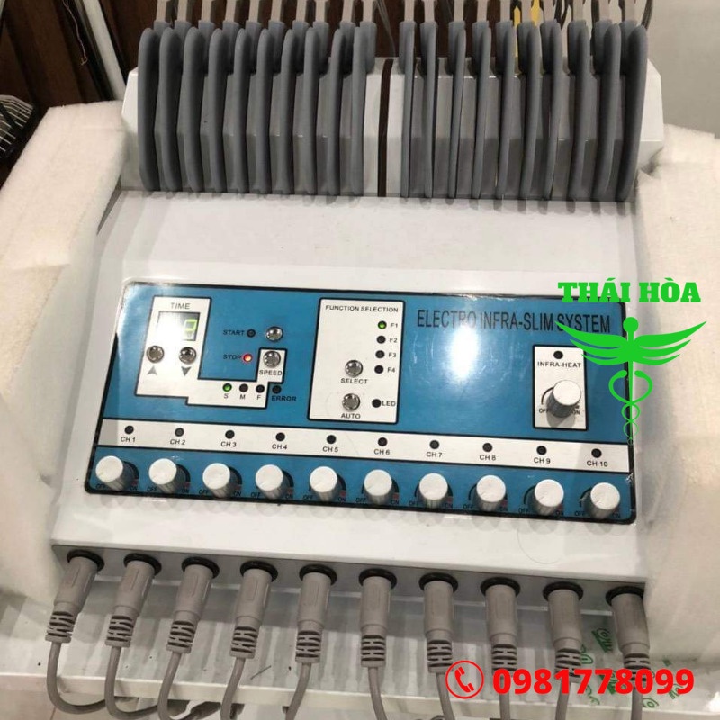 Máy điện xung trung tần 10 cổng kèm nhiệt - Máy điện xung 10 cổng 1 lúc dùng 10 bệnh nhân