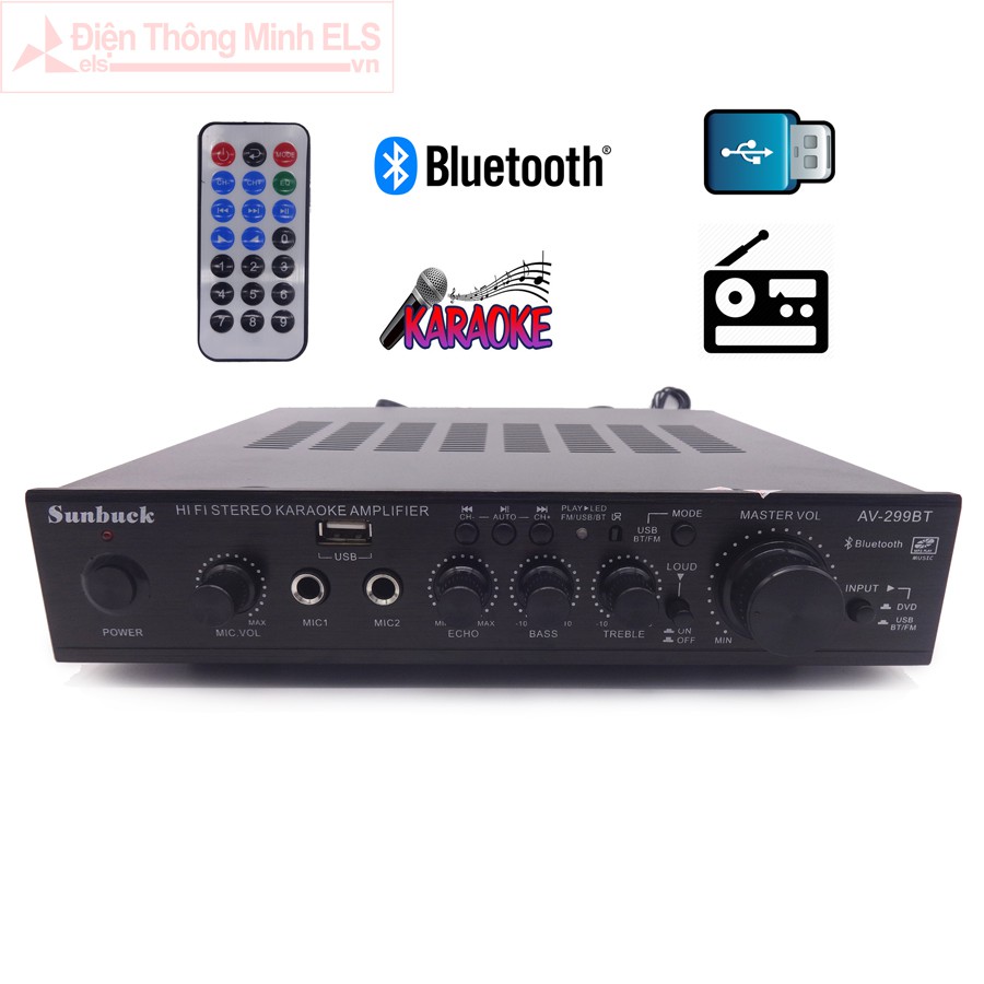 Ampli mini karaoke 220V Bluetooth Sunbuck 299BT