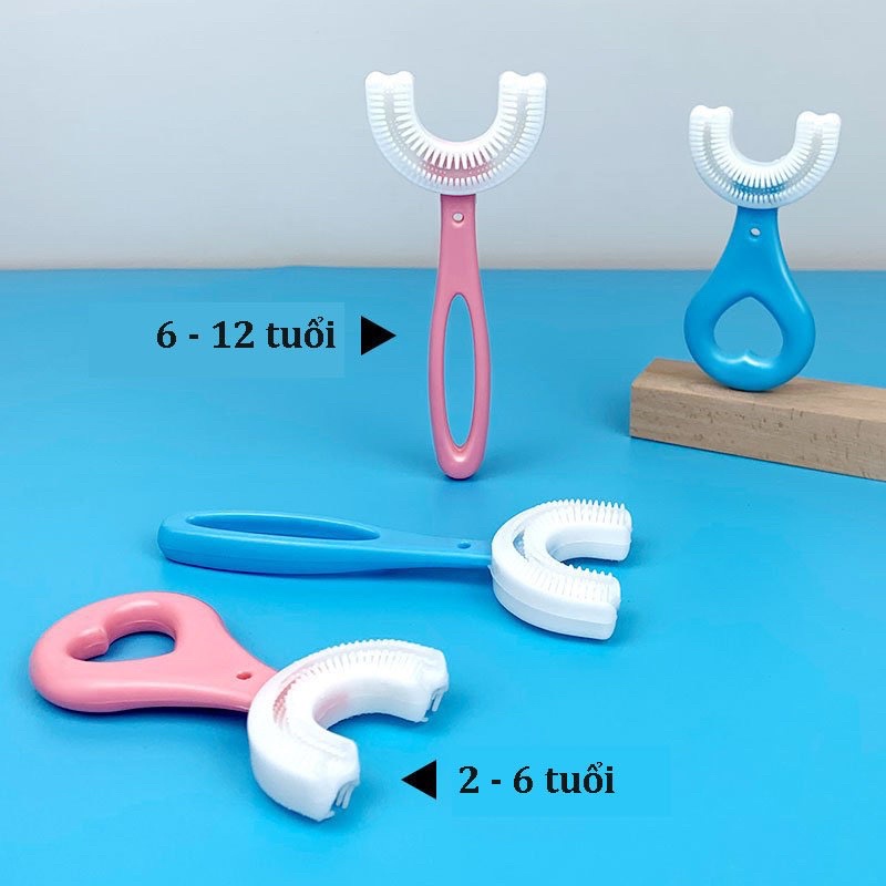 Bàn chải đánh răng cho bé E50 chữ u chất liệu Silicon chịu được lực cắn, cho bé từ 2 tuổi - 6 tuổi