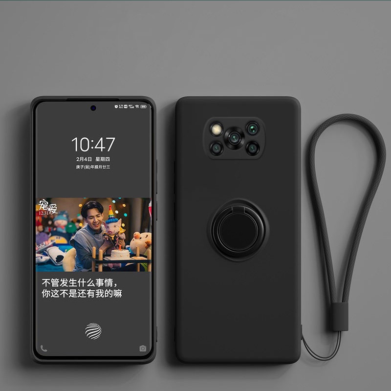 Ốp điện thoại Lenuo silicon dẻo có dây đeo và giá đỡ màu kẹo ngọt cho POCO F3 X3 Pro X3 NFC X3 GT M3 Pro