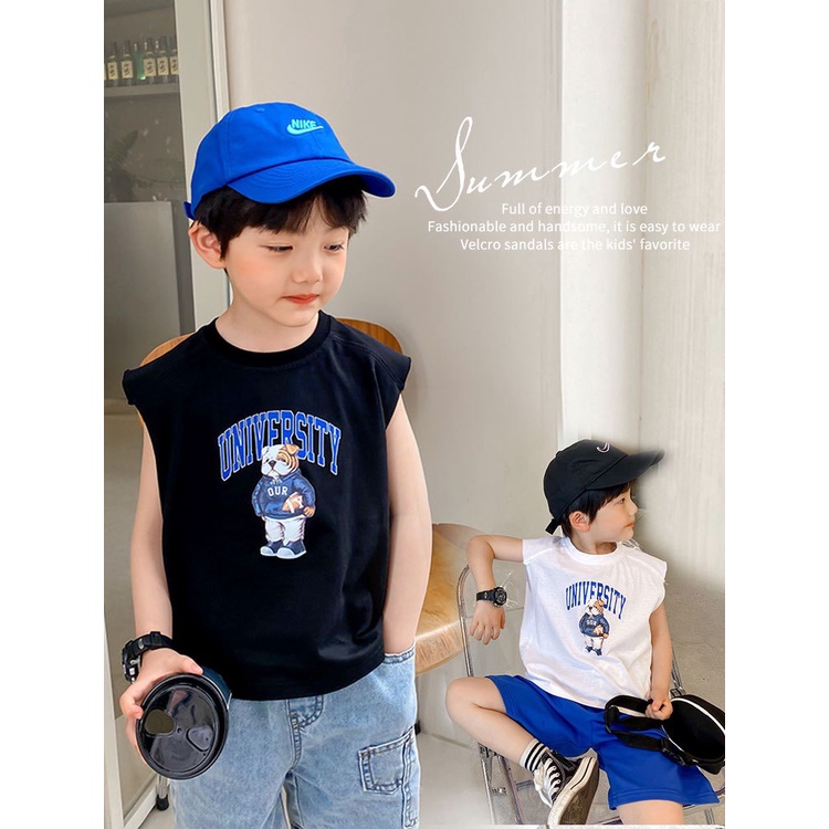 Áo thun tanktop university phong cách mùa hè cho bé A596