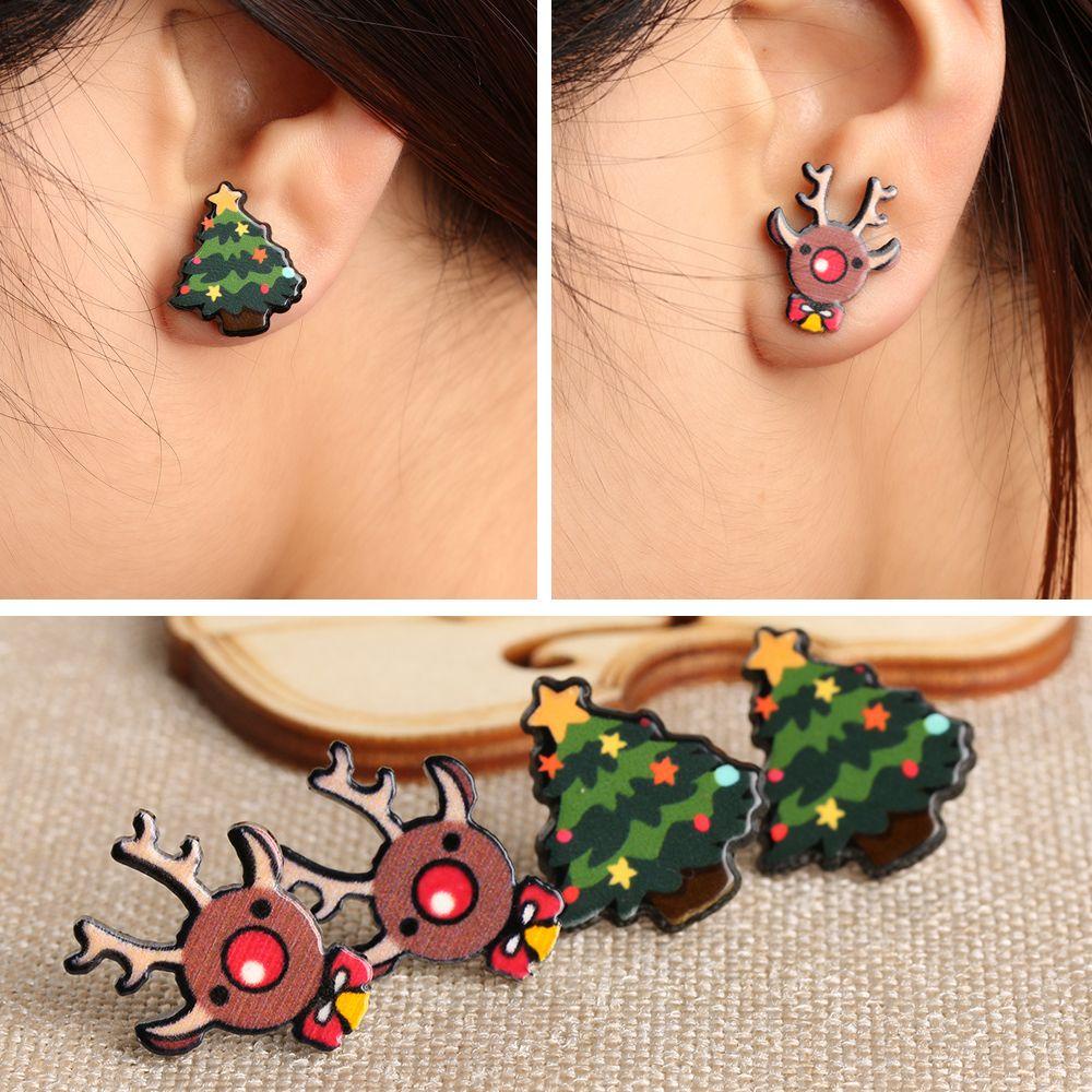 Set 5 Đôi Bông Tai Bằng Hợp Kim Thời Trang Giáng Sinh Cho Nữ