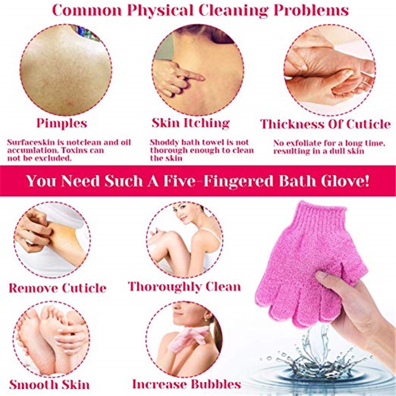 Một Chiếc Găng Tay Tắm Tẩy Da Chết Lưng Chân Tay Đa Năng Tẩy Tế Bào Chết Đồ Dùng Nhà Tắm