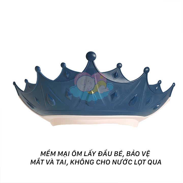 Mũ gội đầu cho bé hình vương miện - Mũ chắn nước gội đầu cho bé (Nón tắm cho bé)