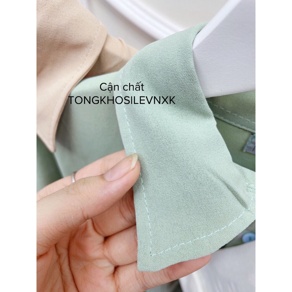 Váy Sơ Mi Ngắn Tay Ullzang Dáng Dài - Đầm Polo Cổ Bẻ 2 Túi Ngực Giả 4 Màu Dáng Rộng