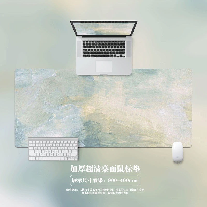 Tấm Lót Chuột Và Bàn Phím Họa Tiết Tranh Sơn Dầu Hoạt Hình Dễ Thương