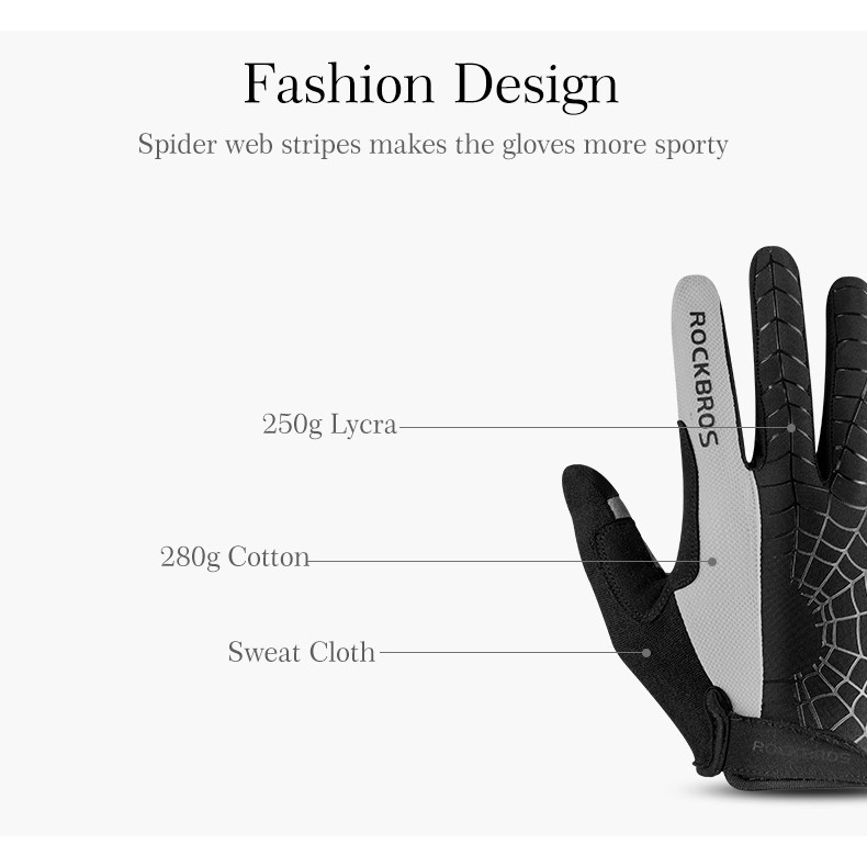 Găng tay ROCKBROS lái xe chống trượt có thể sử dụng màn hình cảm ứng