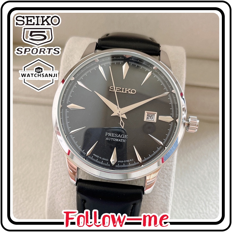 Original Men Watches Seiko 5 21 Jewels Automatic Watch for Men Luminous waterproof Calendar Leather strap2022