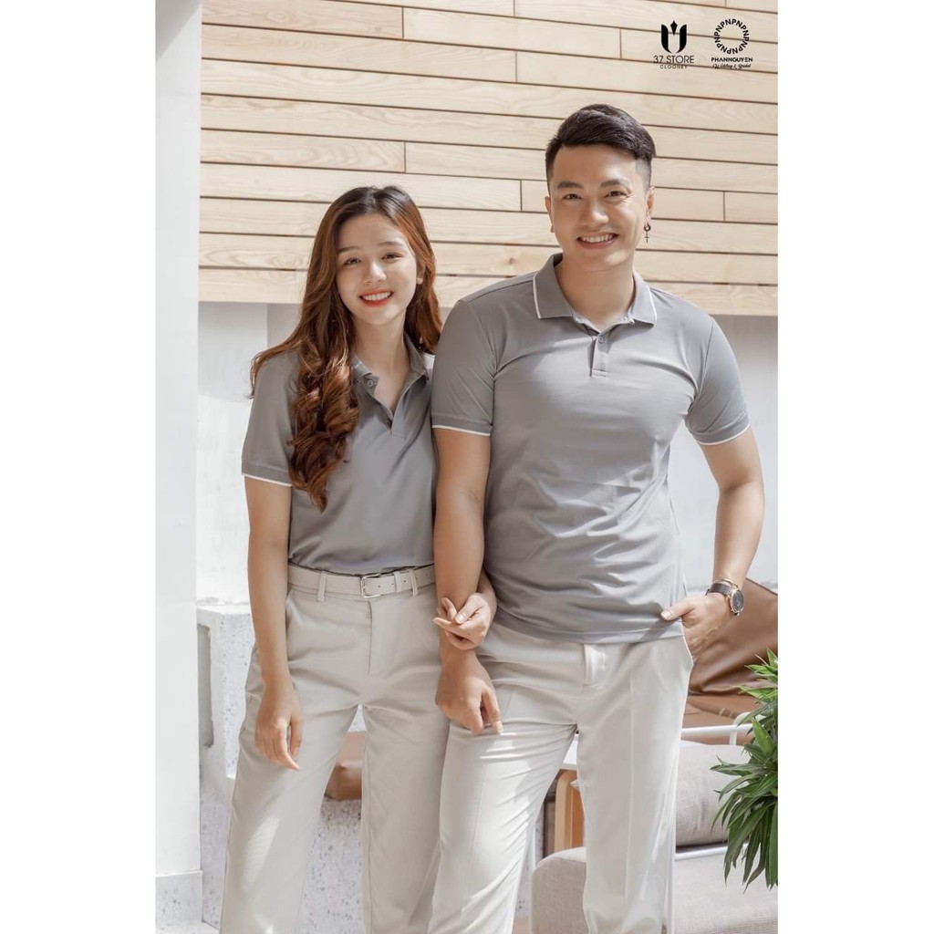 Áo pollo phối viền nam. Áo phông nam cổ bẻ cộc tay kiểu dáng slimfit