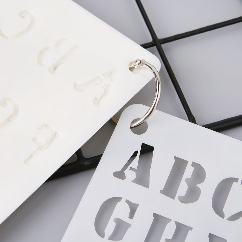 Set 12 khuôn vẽ trang trí DIY hình chữ cái tiếng Anh dành cho bé