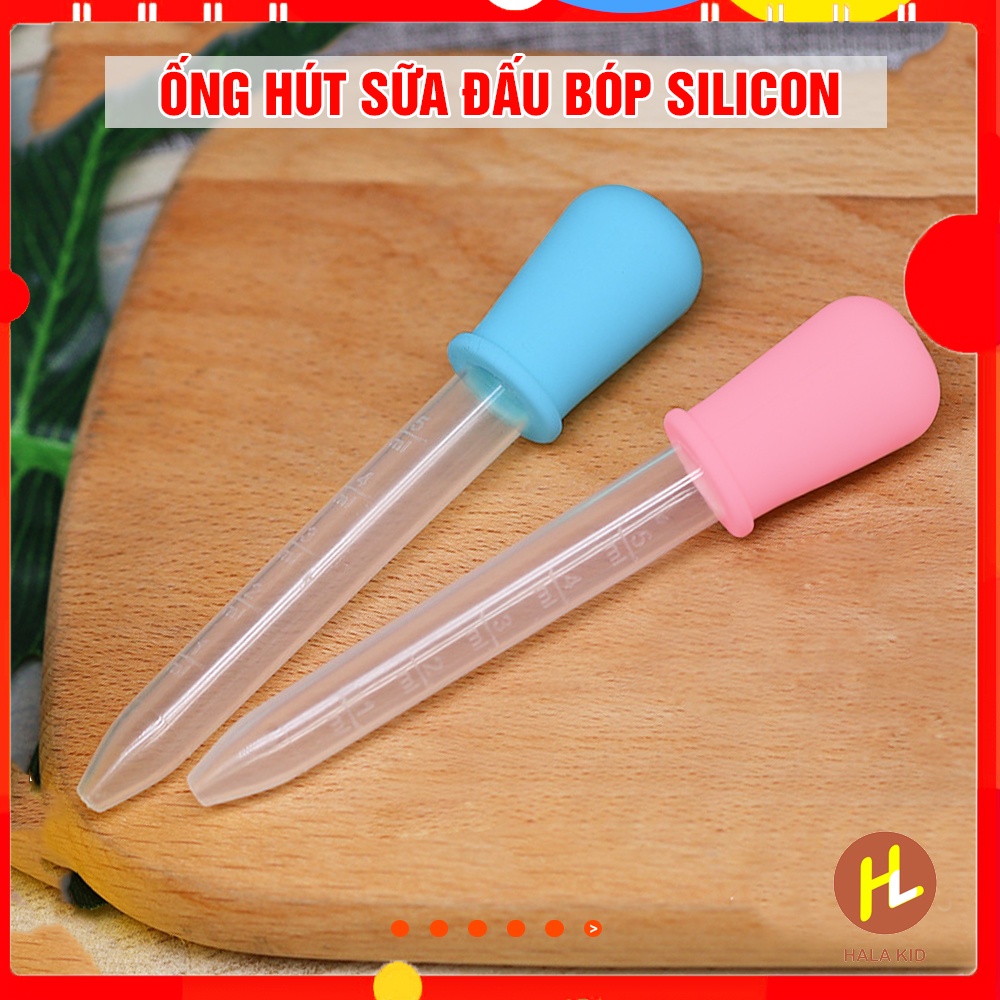 Set 5 Ống hút sữa đầu bóp silicon tiện lợi cho bé uống