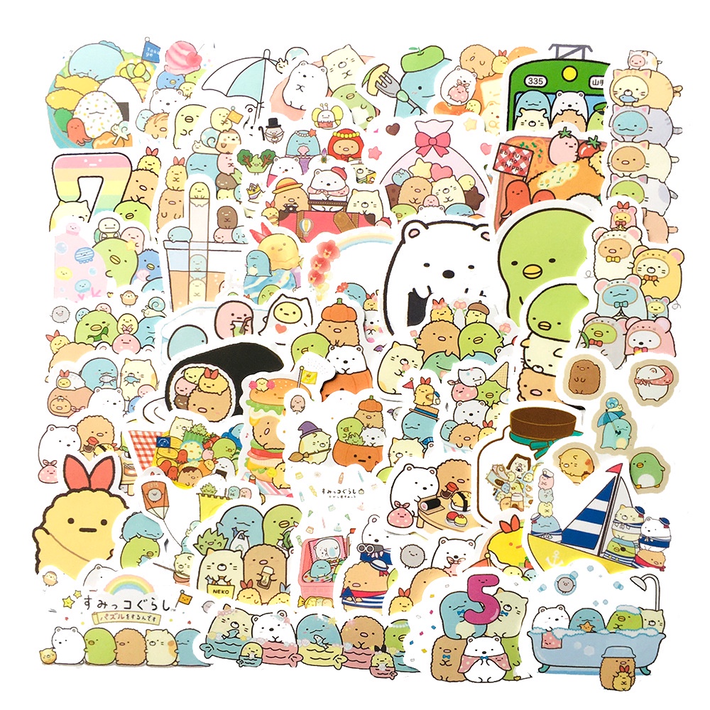 Set 50 sticker Sumikko gurashi đáng yêu dán điện thoại laptop mũ bảo hiểm