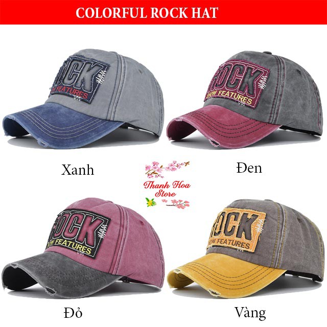 Mũ lưỡi trai nam nữ đẹp cao cấp rách cá tính nón kết đen